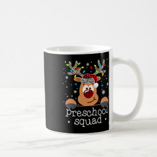 Taza De Café Escuadrón preescolar plagado de reno santa hat pro