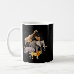 Taza De Café Escuadrón Safari Africano Animales Graciosos Zooló