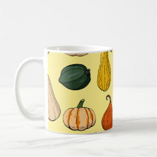 Taza De Café Escuadrones dibujados a mano, patrón de verduras s