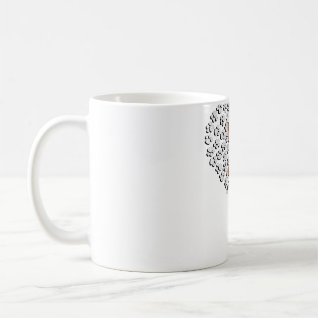 Taza De Café Escucha de diseño de paw de perro de Yorkshire Ter (Izquierda)