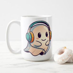 Taza De Café Escuchando con fantasía música con auriculares