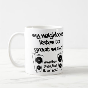 Taza De Café Escuchar música alta, divertida música o música de