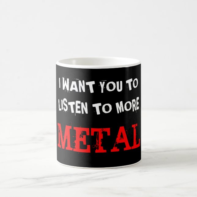Taza De Café Escuche más metal (Centro)