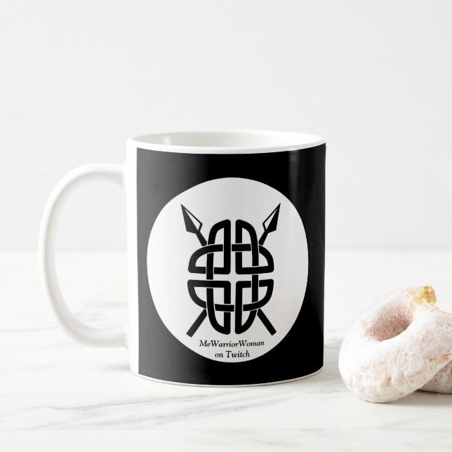 Taza De Café Escudo celta, mujer guerrera en Twitch (Con donut)