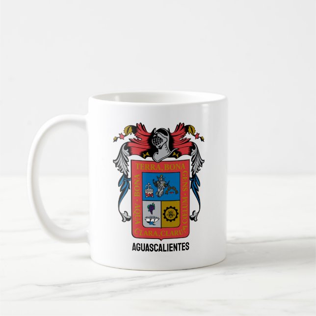 Taza De Café Escudo de armas Aguascalientes (estado) - MÉXICO (Izquierda)