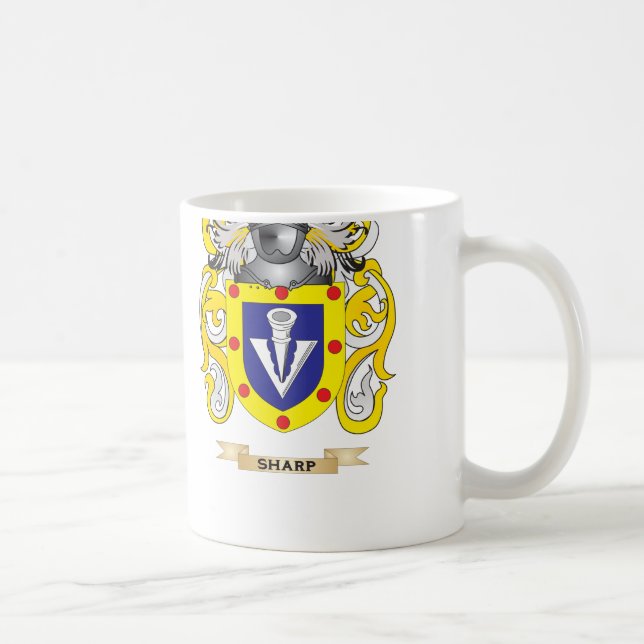 Taza De Café Escudo de armas agudo (escudo de la familia) (Derecha)