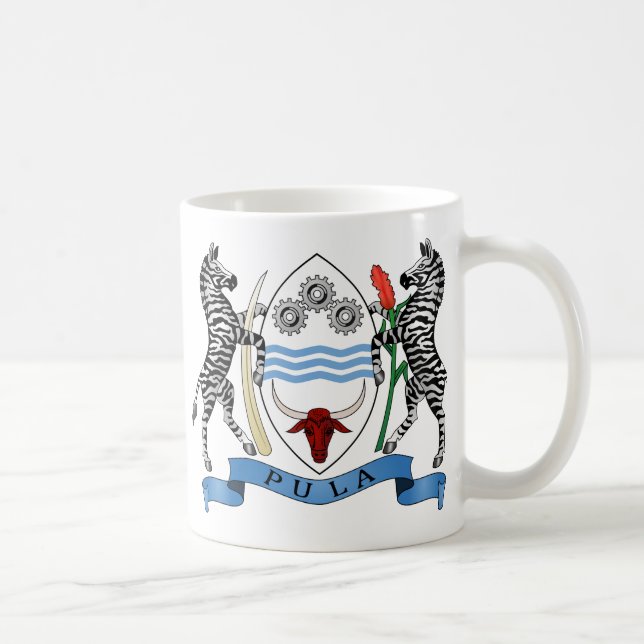 Taza De Café Escudo de armas BW de Botswana (Derecha)