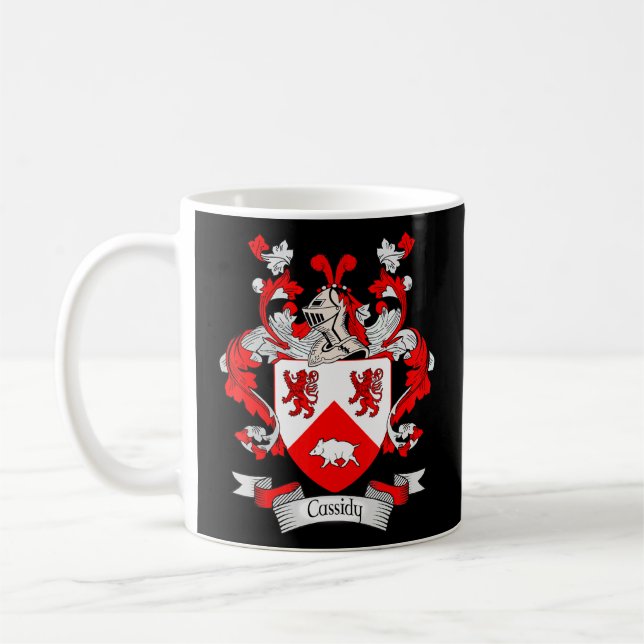 Taza De Café Escudo De Armas Cassidy Cassidy Apellido Crest (Izquierda)