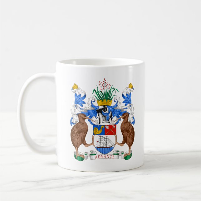 Taza De Café Escudo de armas de Auckland, NZ Coffee Mug (Izquierda)