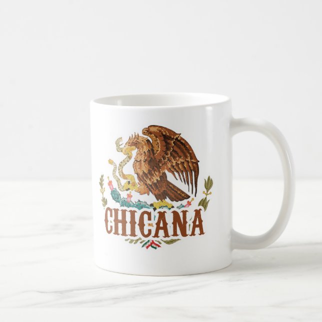 Taza De Café Escudo de armas de Chicana México (Derecha)