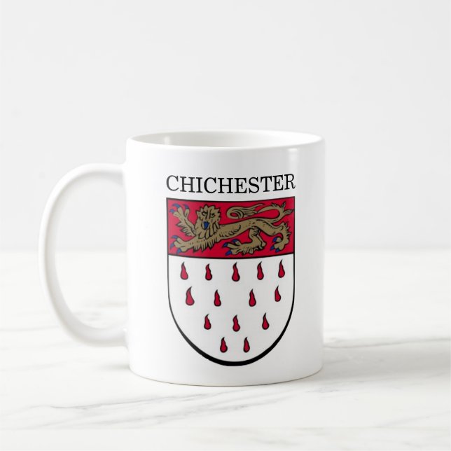 Taza De Café Escudo de armas de Chichester, West Sussex (Inglat (Izquierda)