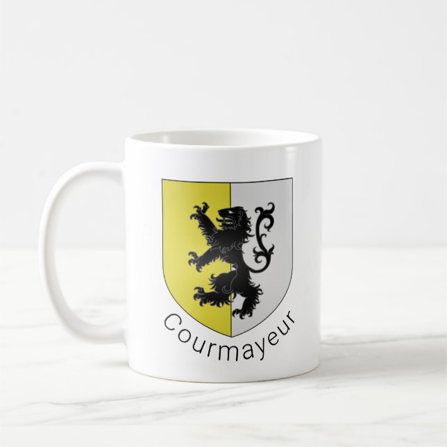 Taza De Café Escudo de armas de Courmayeur, Val d'Aosta (Izquierda)
