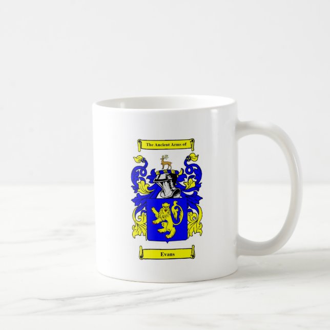 Taza De Café Escudo de armas de Evans (Derecha)