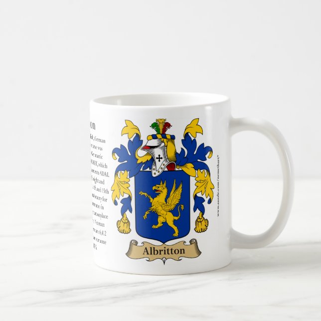 Taza De Café Escudo de armas de la familia de Albritton (Derecha)