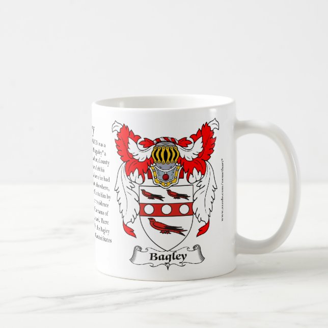 Taza De Café Escudo de armas de la familia de Bagley (Derecha)