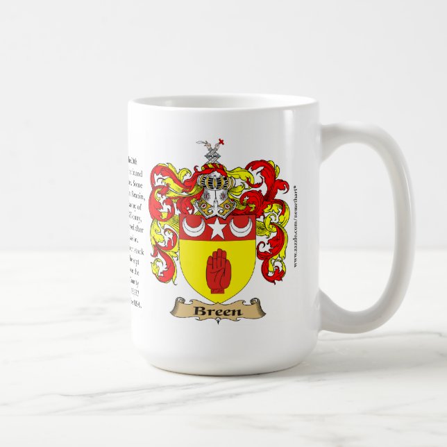 Taza De Café Escudo de armas de la familia de Breen (Derecha)