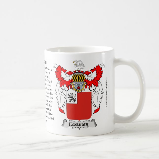 Taza De Café Escudo de armas de la familia de Eastman (Derecha)