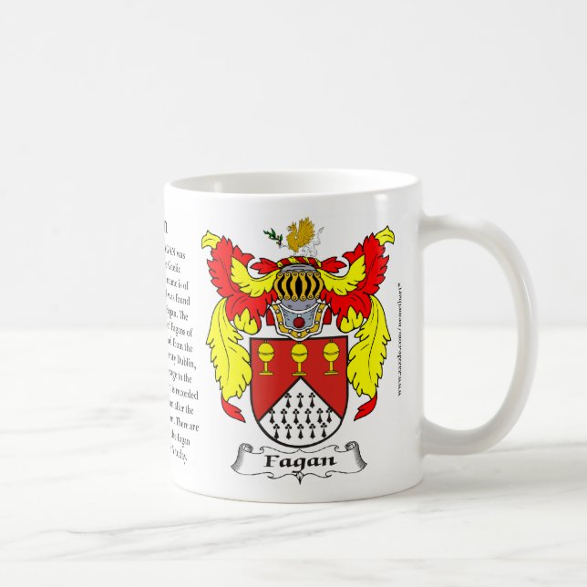 Taza De Café Escudo de armas de la familia de Fagan (Derecha)