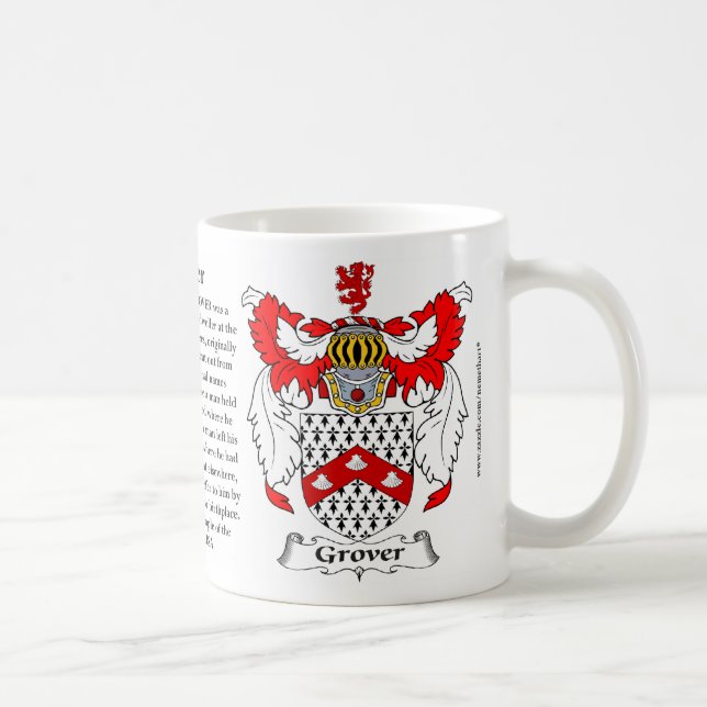 Taza De Café Escudo de armas de la familia de Grover (Derecha)
