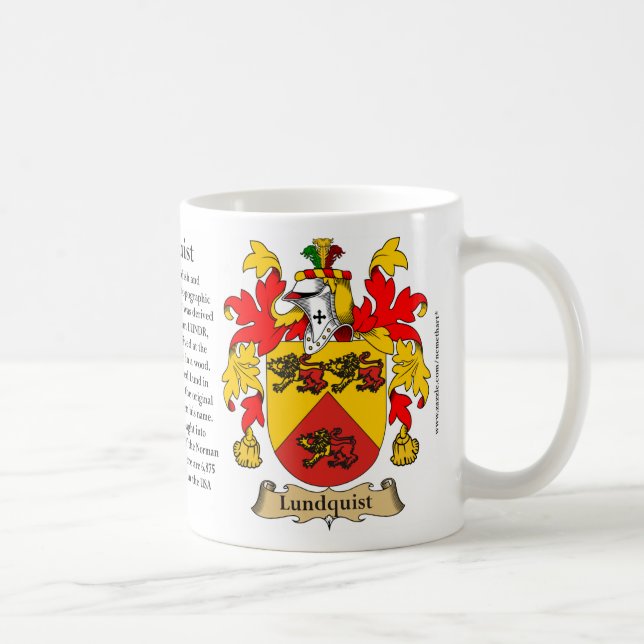 Taza De Café Escudo de armas de la familia de Lundquist (Derecha)