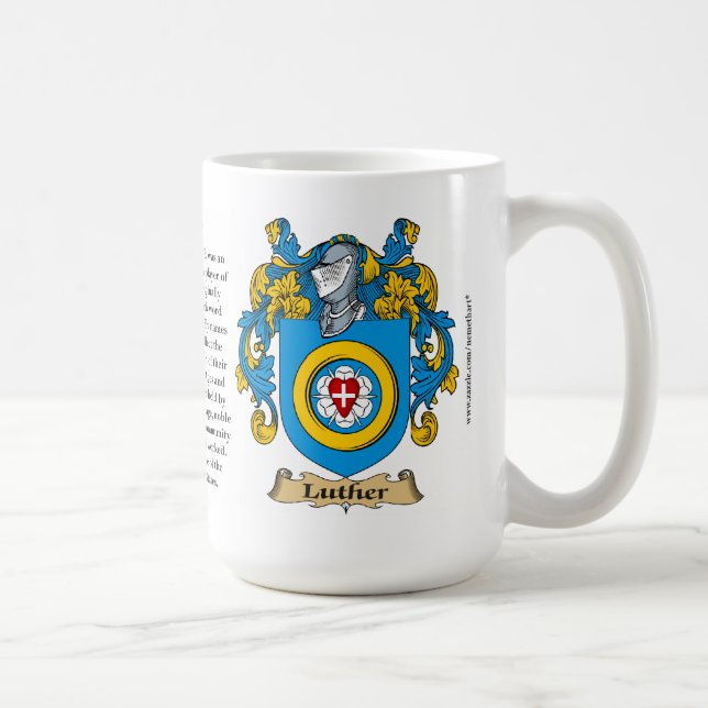 Taza De Café Escudo de armas de la familia de Luther (Derecha)