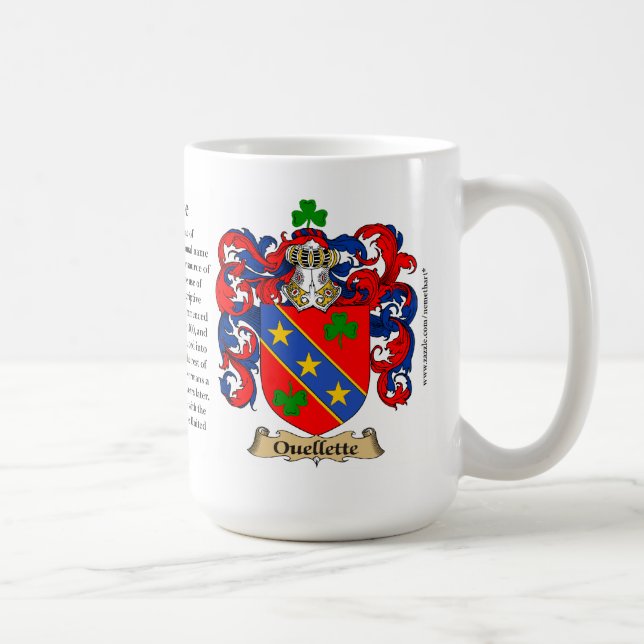 Taza De Café Escudo de armas de la familia de Ouellette (Derecha)
