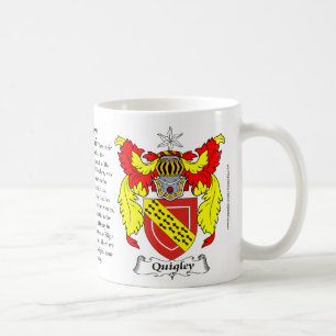 Taza De Café Escudo de armas de la familia de Quigley