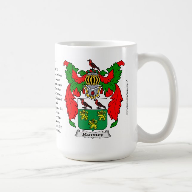 Taza De Café Escudo de armas de la familia de Rooney (Derecha)