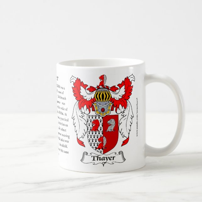 Taza De Café Escudo de armas de la familia de Thayer (Derecha)