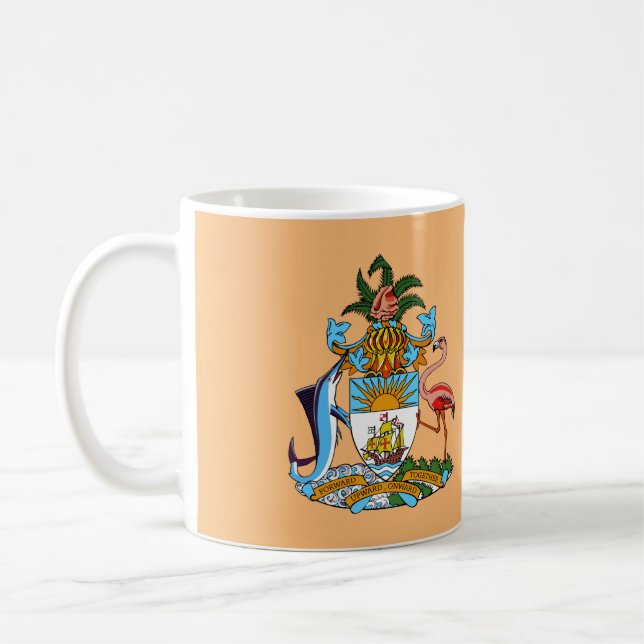 Taza De Café Escudo de armas de las Bahamas: Marlin, Flamingo,  (Izquierda)