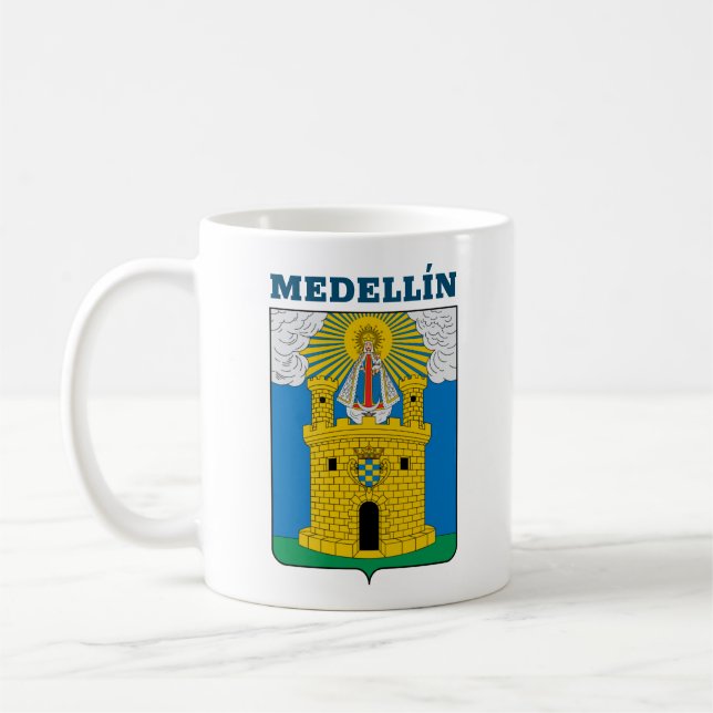 Taza De Café Escudo de armas de Medellín, Colombia Coffee Mug (Izquierda)