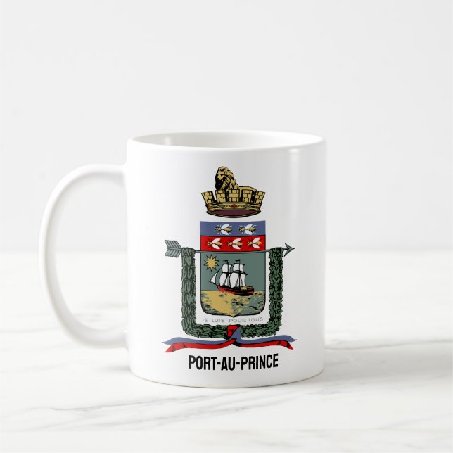 Taza De Café Escudo de armas de Puerto Príncipe, HAITÍ (Izquierda)