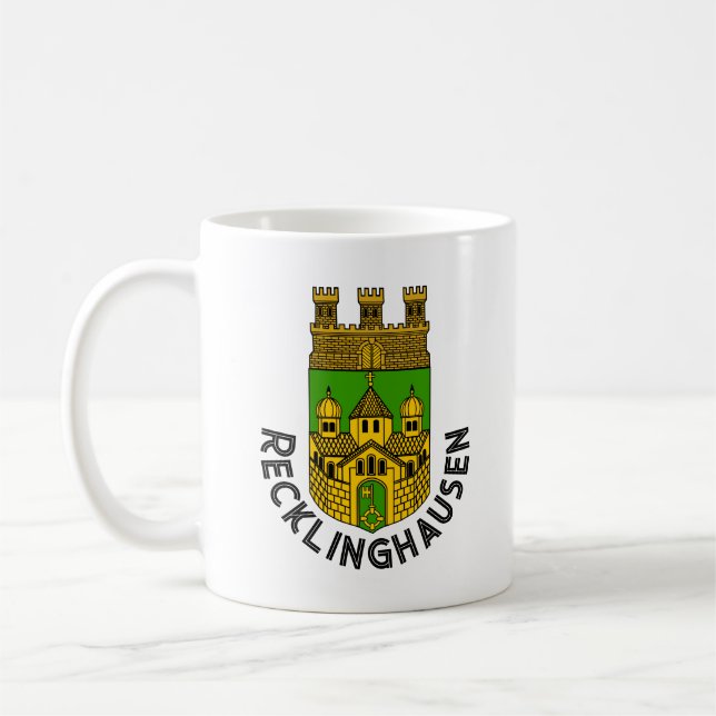 Taza De Café Escudo de armas de Recklinghausen, Alemania (Izquierda)