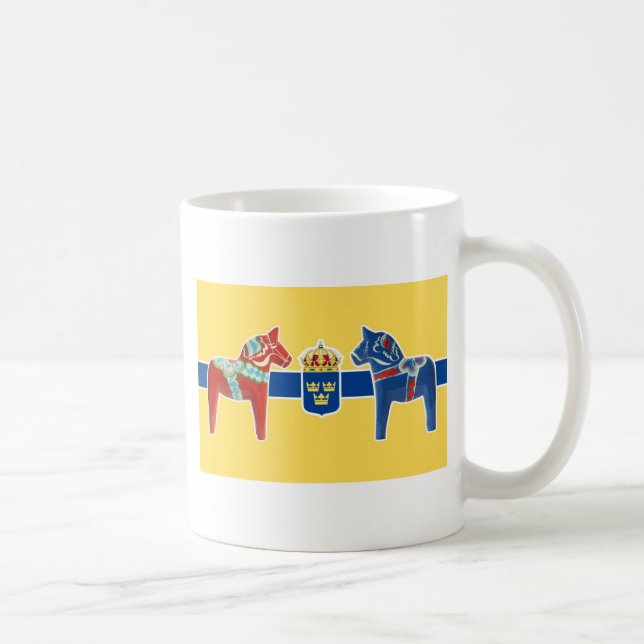 Taza De Café Escudo de armas de Suecia Dala (Derecha)