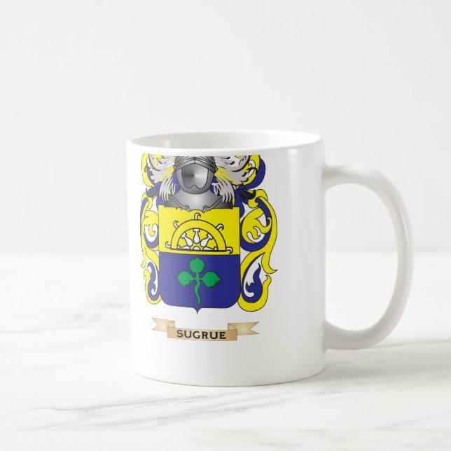 Taza De Café Escudo de armas de Sugrue (escudo de la familia) (Derecha)