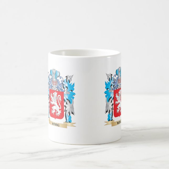 Taza De Café Escudo de armas de Wang - escudo de la familia (Centro)