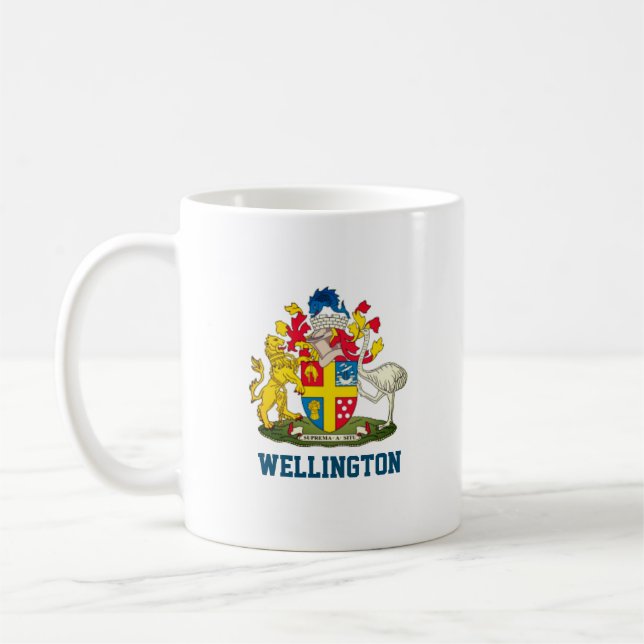 Taza De Café Escudo de armas de Wellington, Nueva Zelandia (Izquierda)
