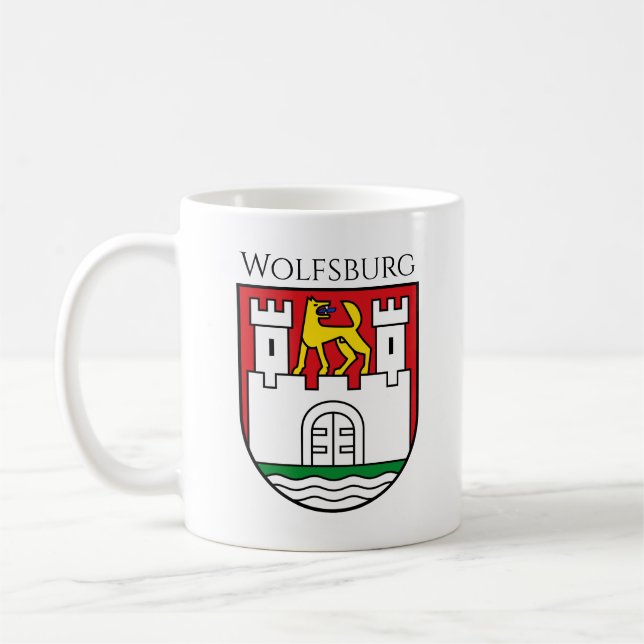 Taza De Café Escudo de armas de Wolfsburg, Alemania (Izquierda)