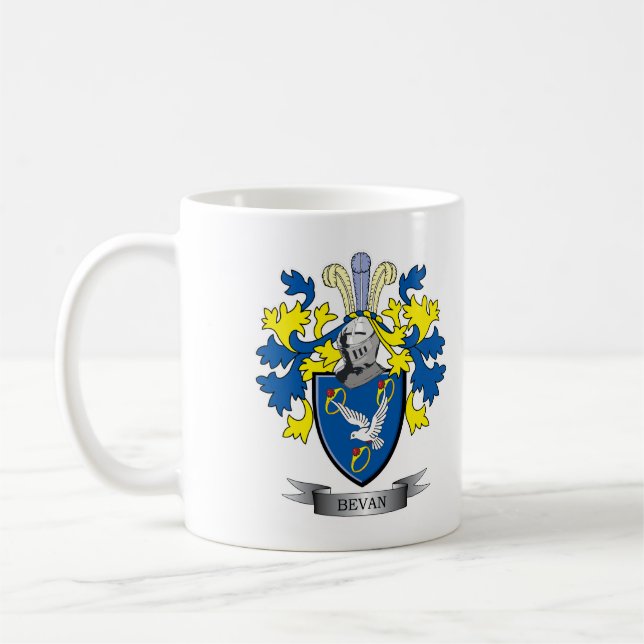 Taza De Café Escudo de armas del escudo de la familia de Bevan (Izquierda)