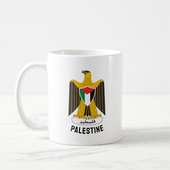Taza De Café Escudo de armas del Estado de Palestina (Izquierda)