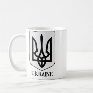 Taza De Café Escudo de Armas del Estado de Ucrania Arte Minimal