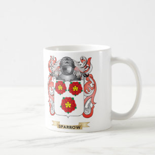 Taza De Café Escudo de armas del gorrión (escudo de la familia