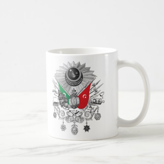Taza De Café Escudo de armas del Grayscale del imperio otomano (Derecha)