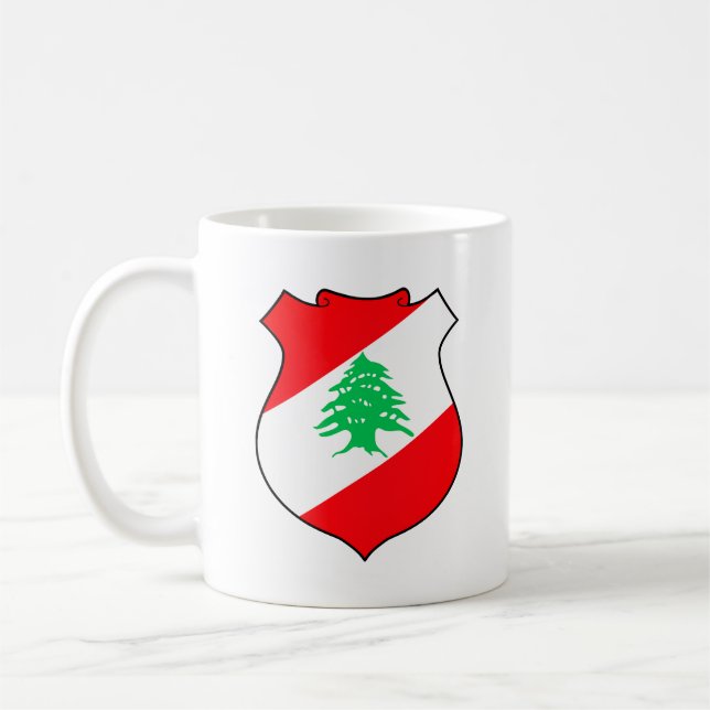 Taza De Café Escudo de armas del Líbano Café Mug (Izquierda)