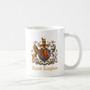 TAZA DE CAFÉ ESCUDO DE ARMAS DEL REINO UNIDO