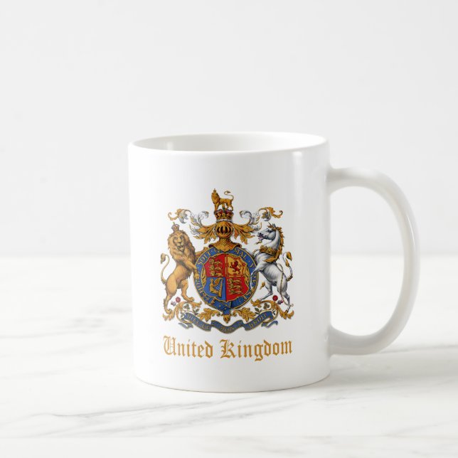 TAZA DE CAFÉ ESCUDO DE ARMAS DEL REINO UNIDO (Derecha)