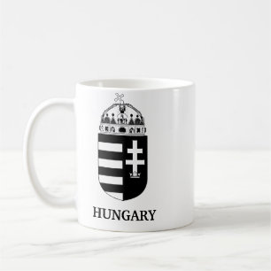Taza De Café Escudo de Armas Húngaro Arte Monocromo Contemporán