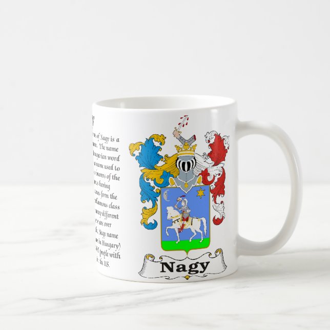 Taza De Café Escudo de armas húngaro de la familia de Nagy una (Derecha)