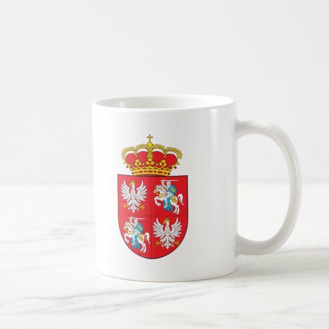 Taza De Café Escudo de armas lituano polaco de la Commonwealth (Derecha)