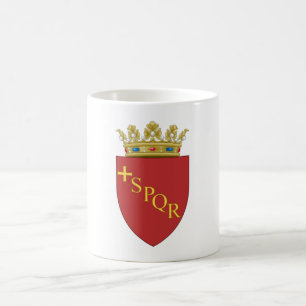 Taza De Café Escudo de Armas Romano (SPQR) (Roma, Italia)